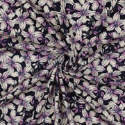VISCOSE ROSELLA STRETCH BLOEMEN MARINEBLAUW (thumbnail) #2