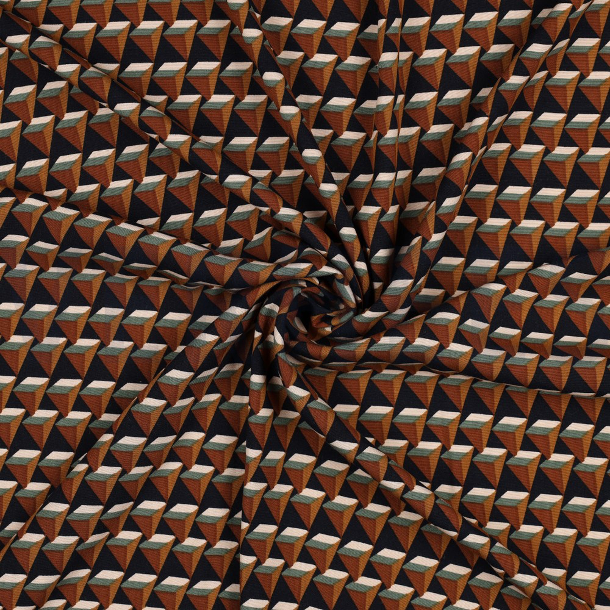 VISCOSE POPLIN STRETCH GEOMETRIC NAVY (high resolution) #2