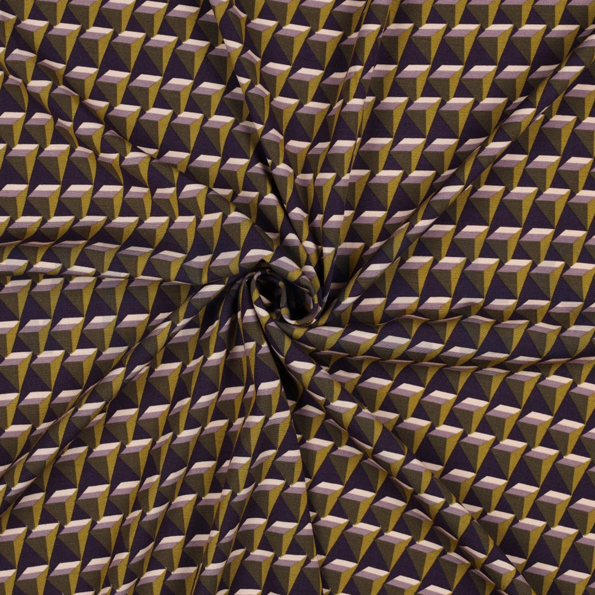 VISKOSE POPELINE STRETCH GEOMETRISCH DUNKELVIOLETT (high resolution) #2