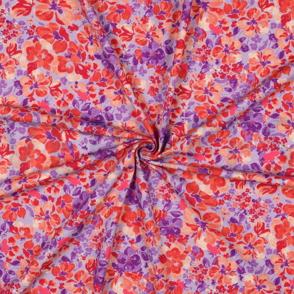 JERSEY DIGITAAL BLOEMEN LILA #7