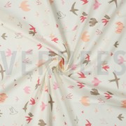 KATOENEN POPLIN VOGELS SNEEUWWIT (thumbnail) #2