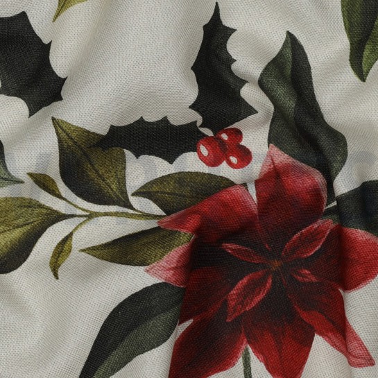CANVAS DIGITAL CHRISTMAS FLOWERS LINEN LOOK #7