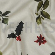 TOILE DÉCORATION DIGITAL FLEURS DE NOËL EFFET LIN (thumbnail) #2