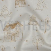 TOILE DÉCORATION DIGITAL MAISONS DE NOËL BLANC CASSÉ (thumbnail) #2