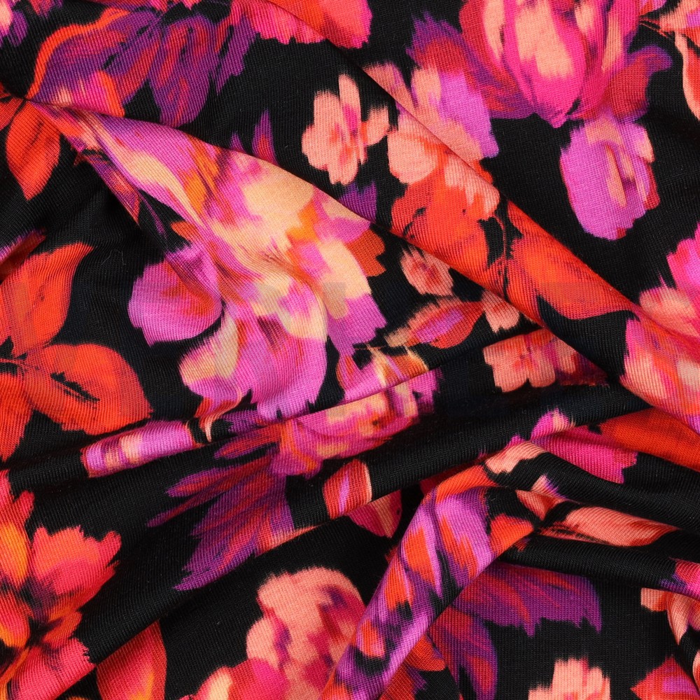 JERSEY DIGITAAL BLOEMEN ZWART #7