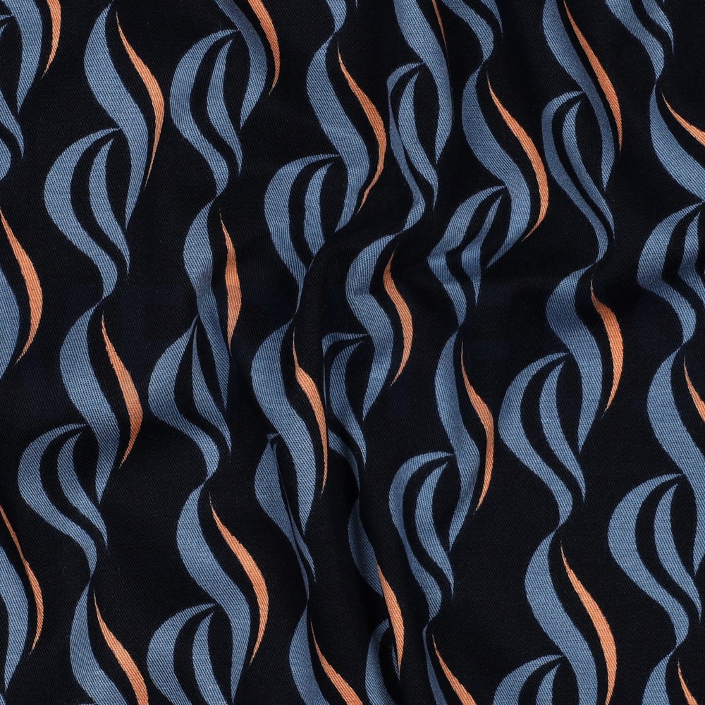 VISKOSE ROSELLA STRETCH ABSTRACT MARINEBLAU #7