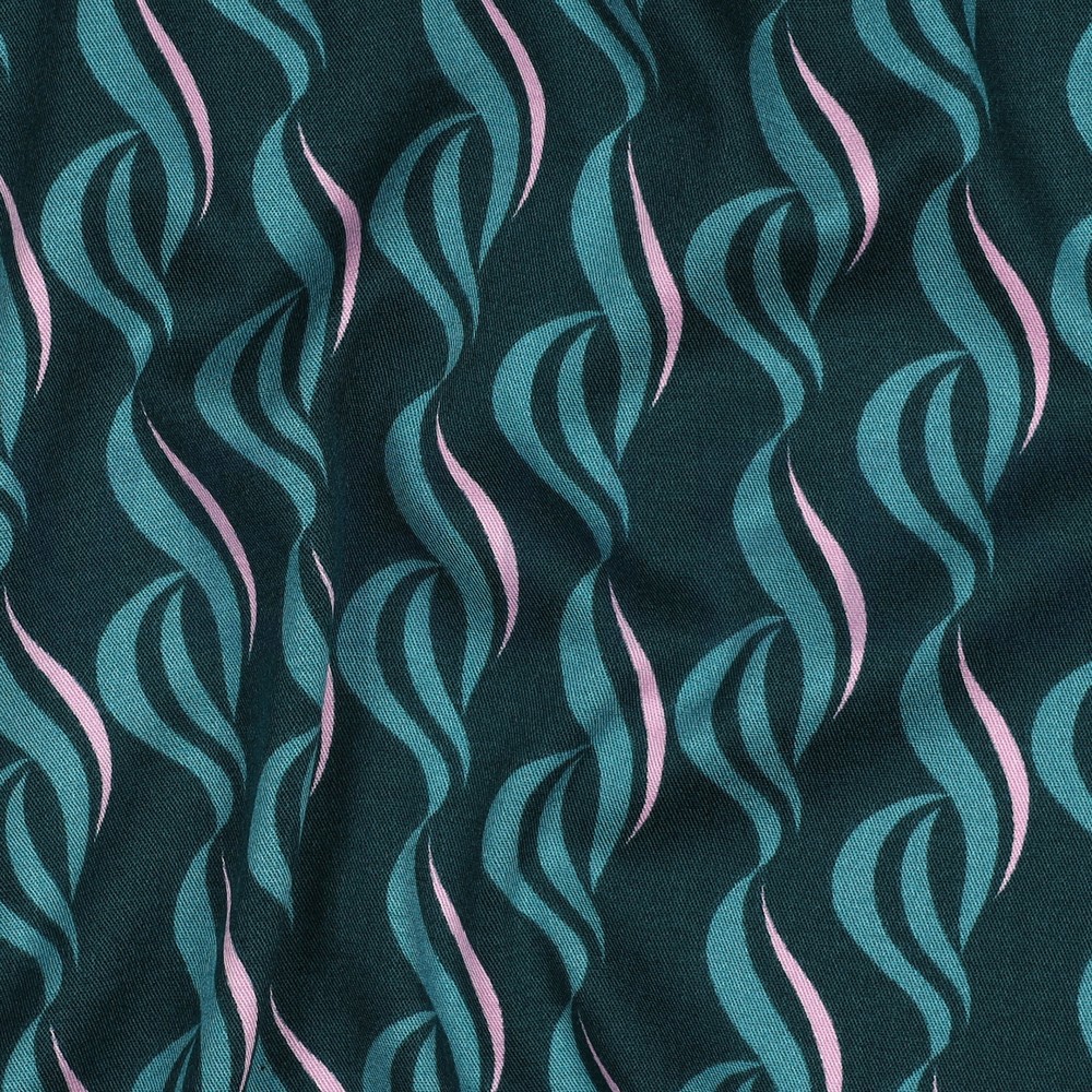 VISKOSE ROSELLA STRETCH ABSTRACT PETROL #7