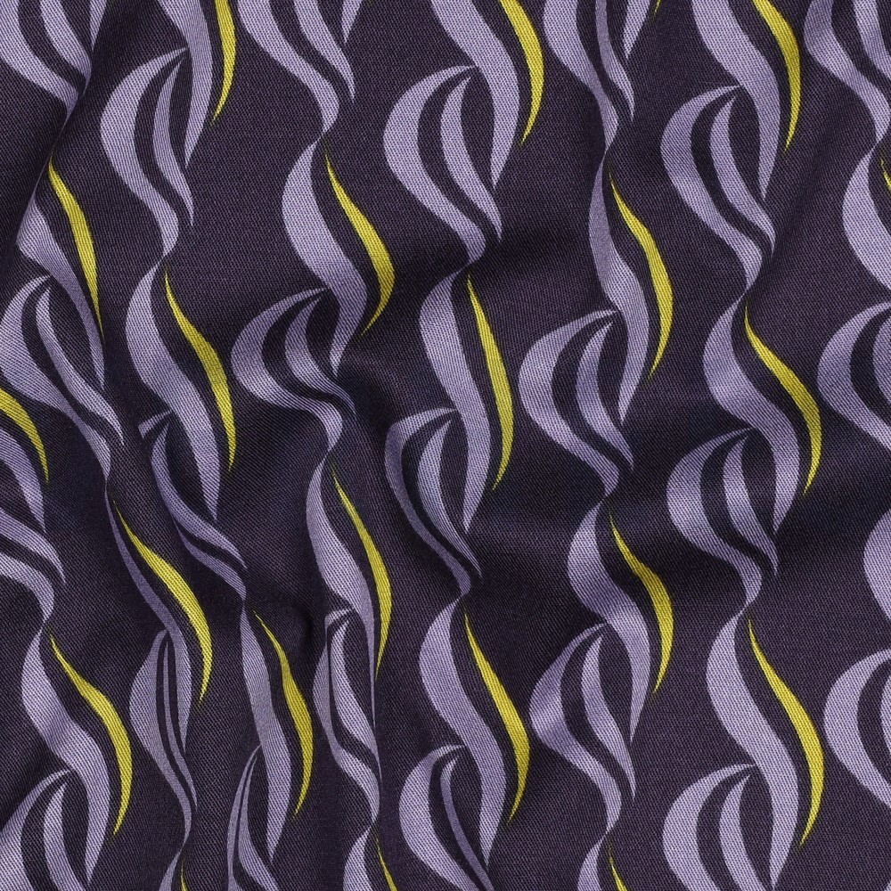 VISKOSE ROSELLA STRETCH ABSTRACT DUNKELVIOLETT #7