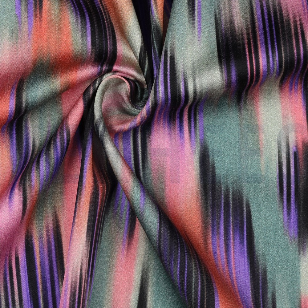 COTON SATIN DIGITAL ABSTRACT MULTICOLORE #7