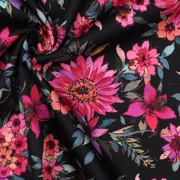 KATOEN SATIJN DIGITAAL BLOEMEN ZWART (thumbnail) #2