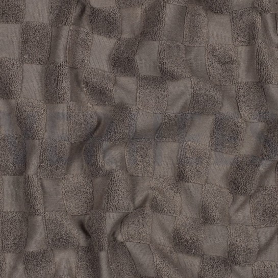 BAUMWOLLE FROTTEE GESTRICKT KAROS TAUPE #7