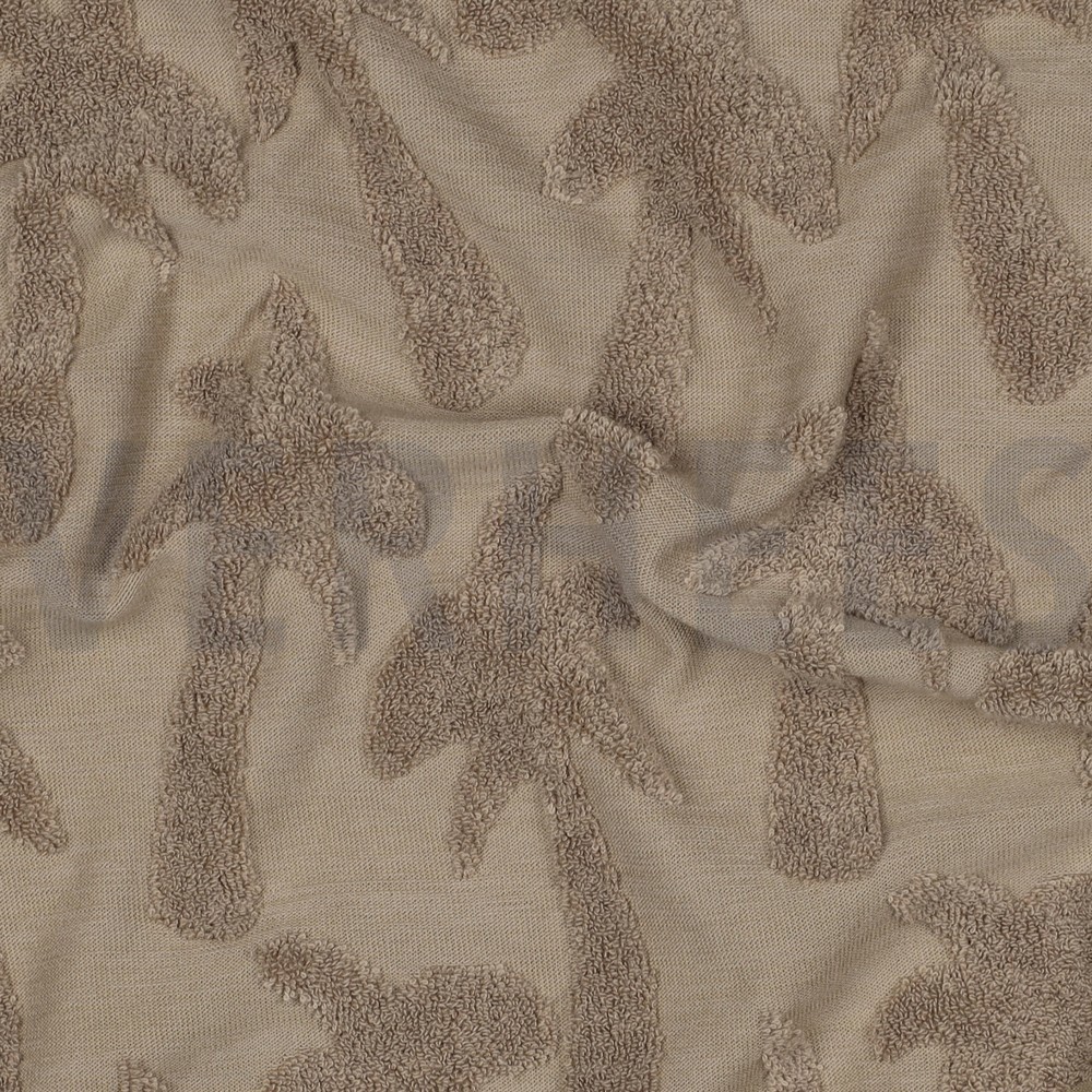 COTTON TOWELLING KNIT PALMTREES SAND #7