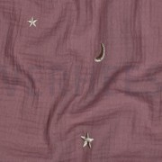 MUSSELIN STICKEREI STERNE ALT LILA (thumbnail) #2
