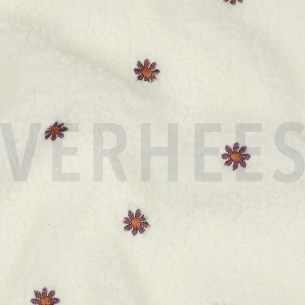 TEDDY EMBROIDERY BLOEMEN ECRU #7