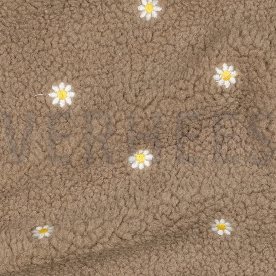 TEDDY EMBROIDERY FLOWERS TAUPE #7