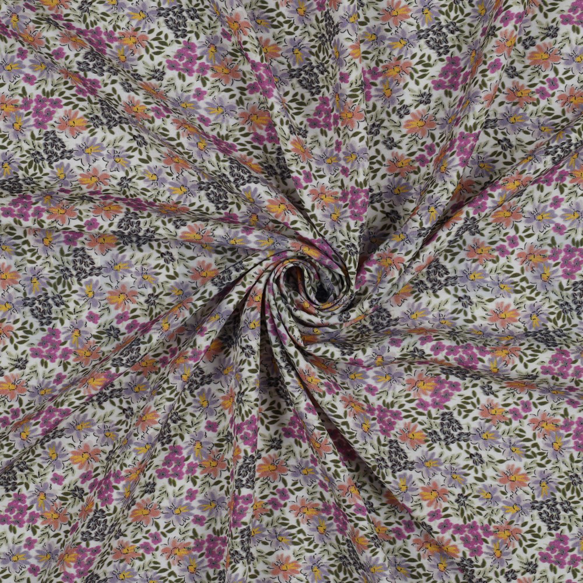 VISCOSE RADIANCE DIGITAAL BLOEMEN GROEN/PAARS (high resolution) #2