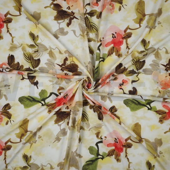 VISCOSE RADIANCE DIGITAAL BLOEMEN GROEN #7