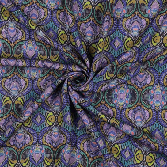 VISCOSE LUREX DIGITAL LEAVES PURPLE #7
