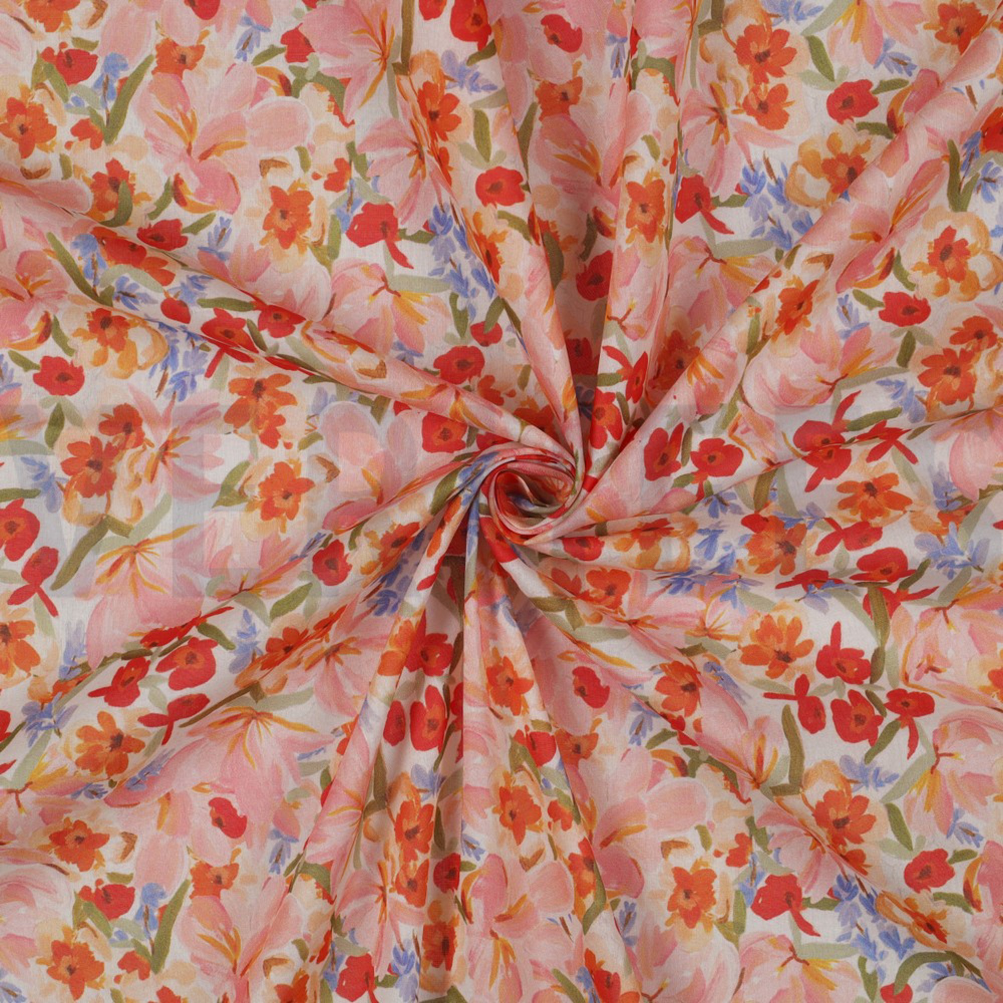 COTON VOILE DIGITAL FLEURS PÊCHE (high resolution) #2