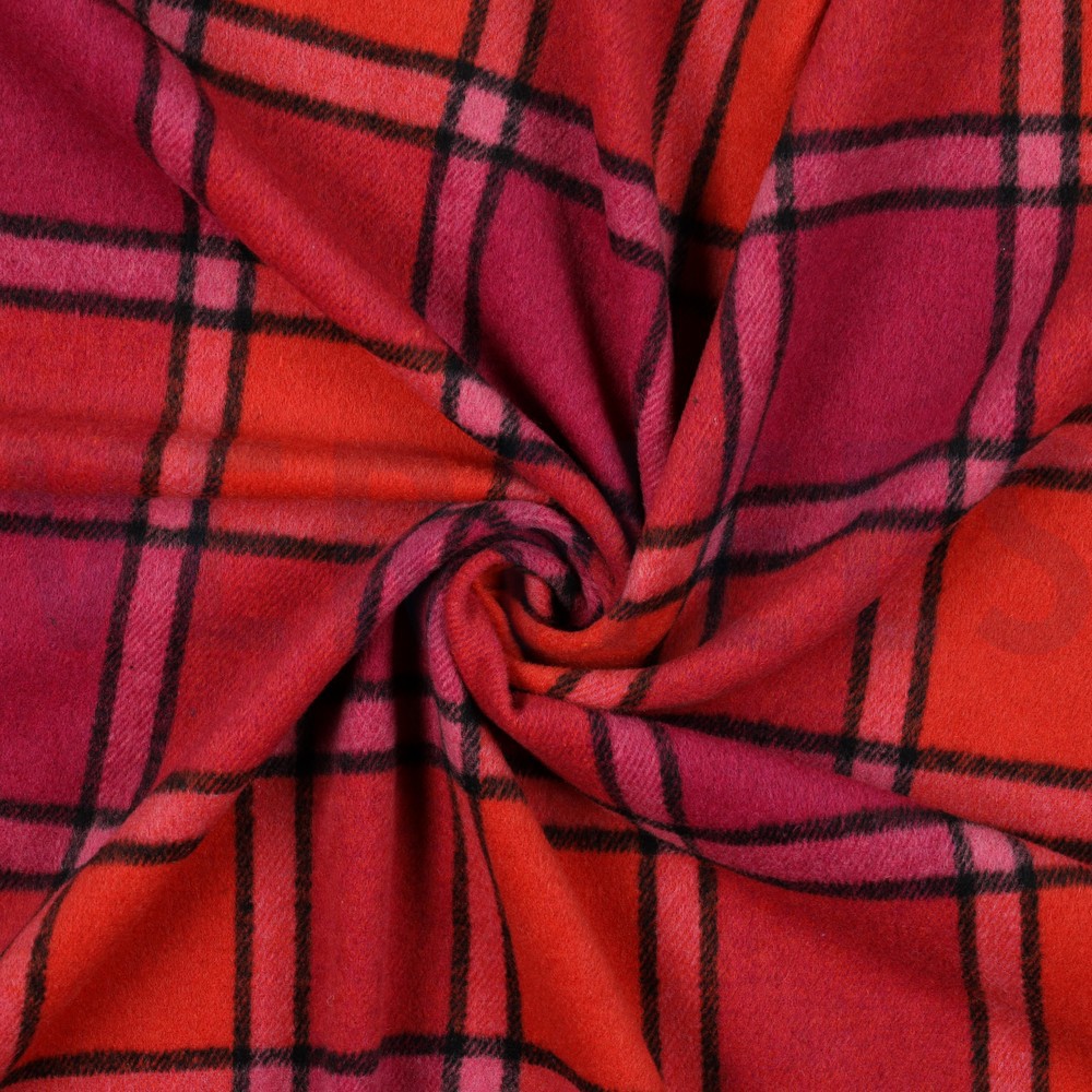 BRUSHED CHECK CERISE #7