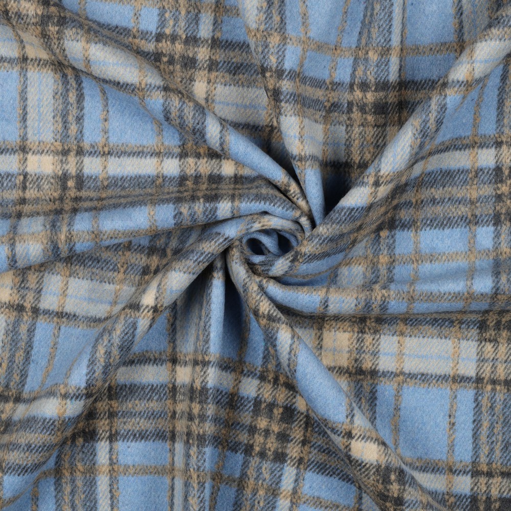 GEBORSTELDE MANTELSTOF RUITEN DENIM #7