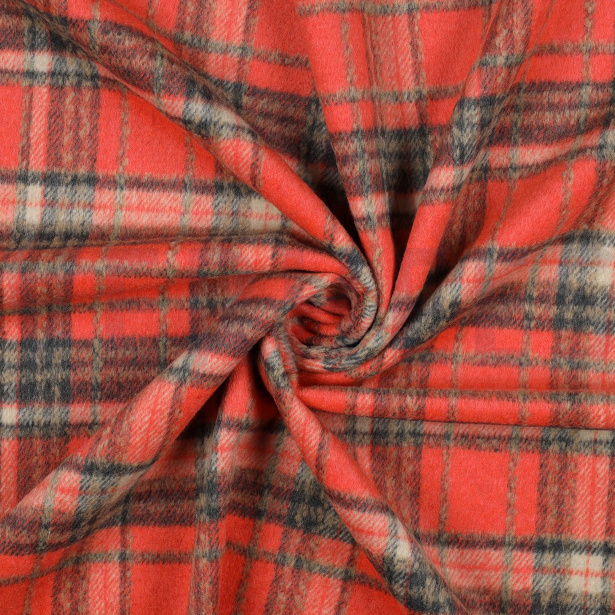 GEBORSTELDE MANTELSTOF RUITEN ORANJE (high resolution) #2