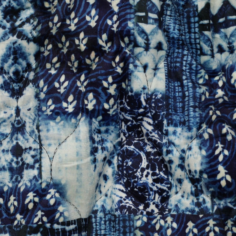 STEPPED VELVET DIGITAL PATCHWORK NAVY #7