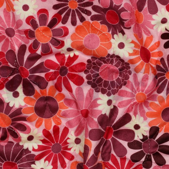 GEWATTEERD VELVET DIGITAAL BLOEMEN FUCHSIA #7