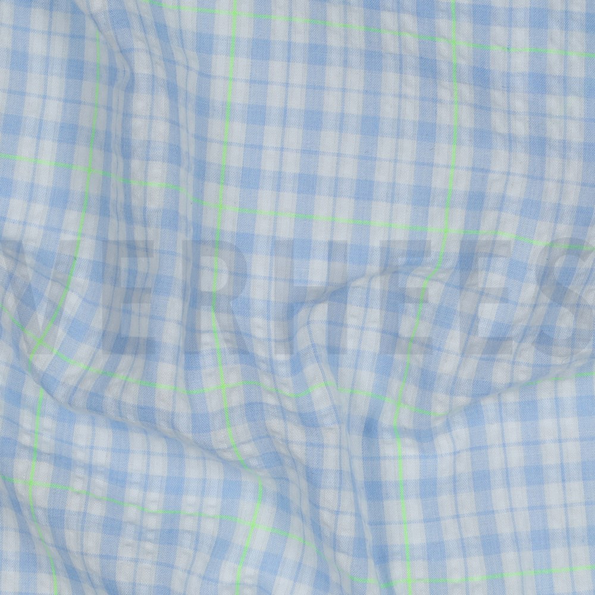 COTTON SEERSUCKER NEON CHECKS LIGHT BLUE (high resolution) #2