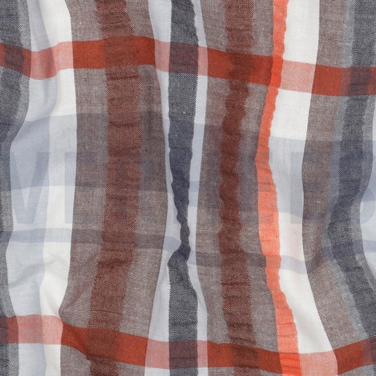 COTTON SEERSUCKER YARN DYED CHECKS BLUE #7