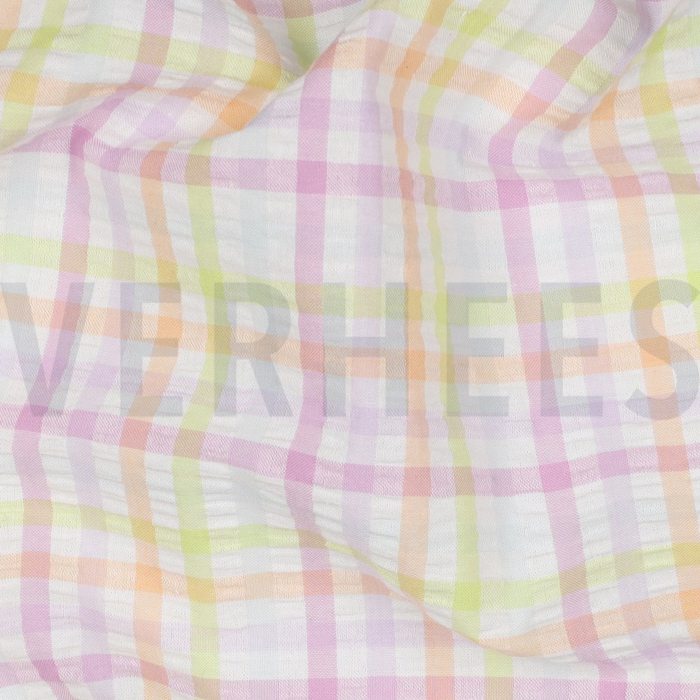 COTTON SEERSUCKER YARN DYED CHECKS MULTICOLOUR #7