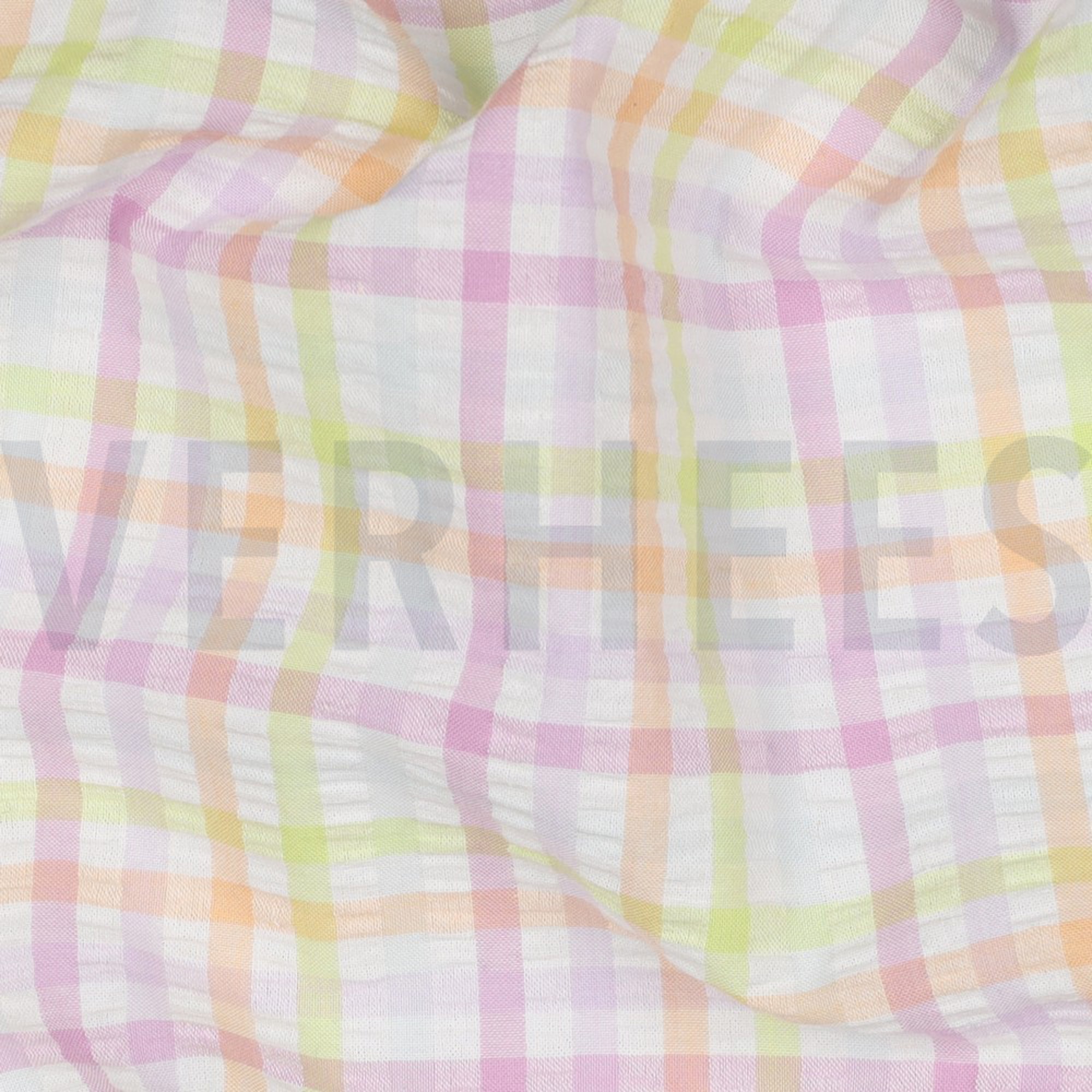 KATOEN SEERSUCKER GARENGEVERFD RUITEN MULTI (high resolution) #2