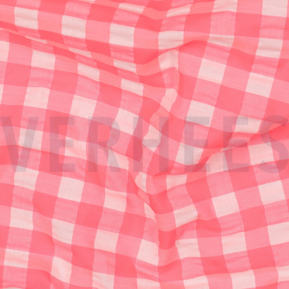 COTTON YARN DYED NEON CHECKS PINK #7