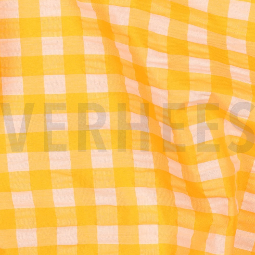COTTON YARN DYED NEON CHECKS ORANGE #7