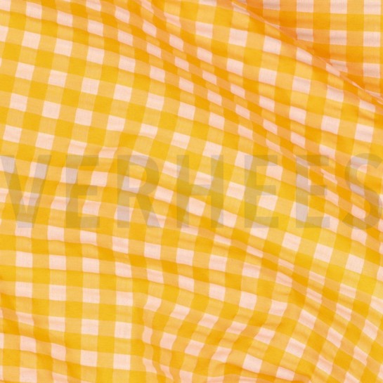 BAUMWOLLE GARNGEFÄRBT NEON KAROS ORANGE #7