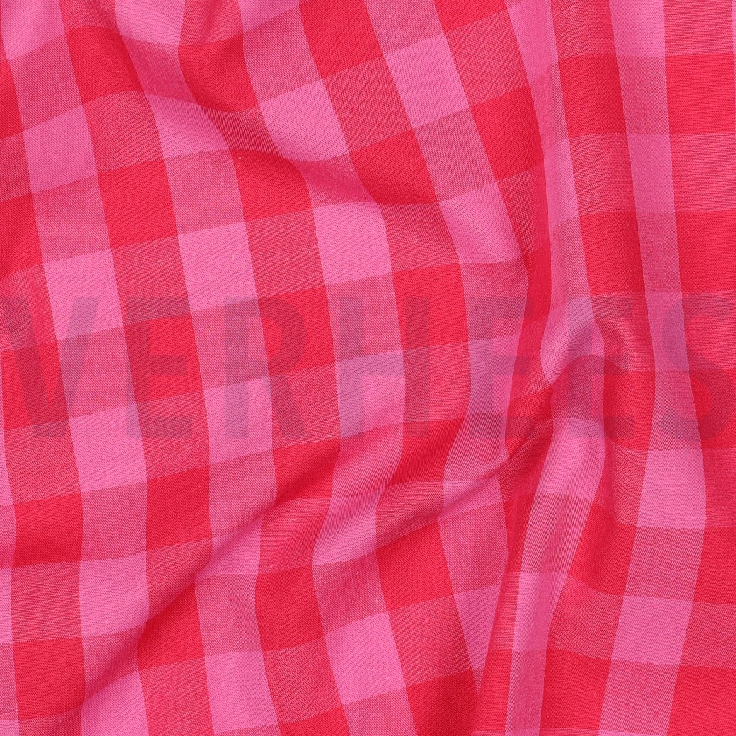 COTTON YARN DYED CHECKS RED #7