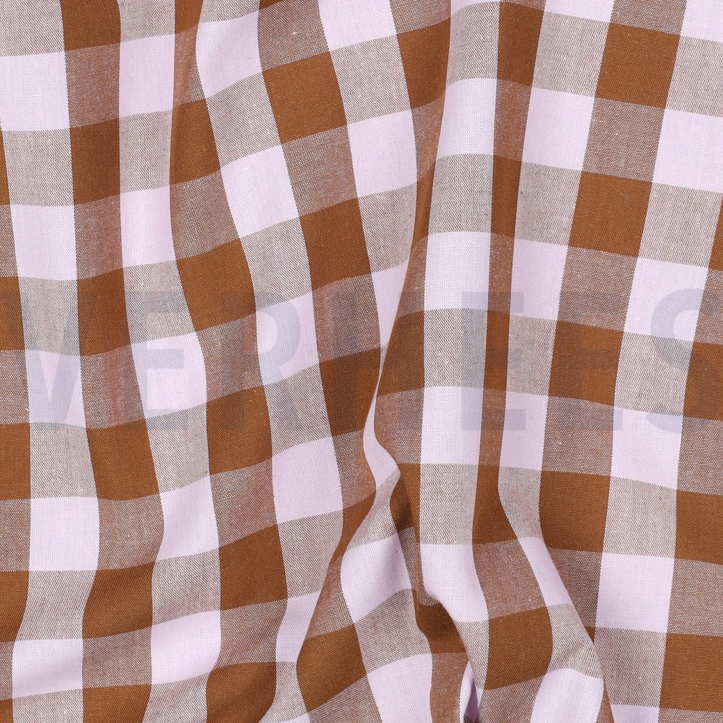 COTTON YARN DYED CHECKS BROWN #7