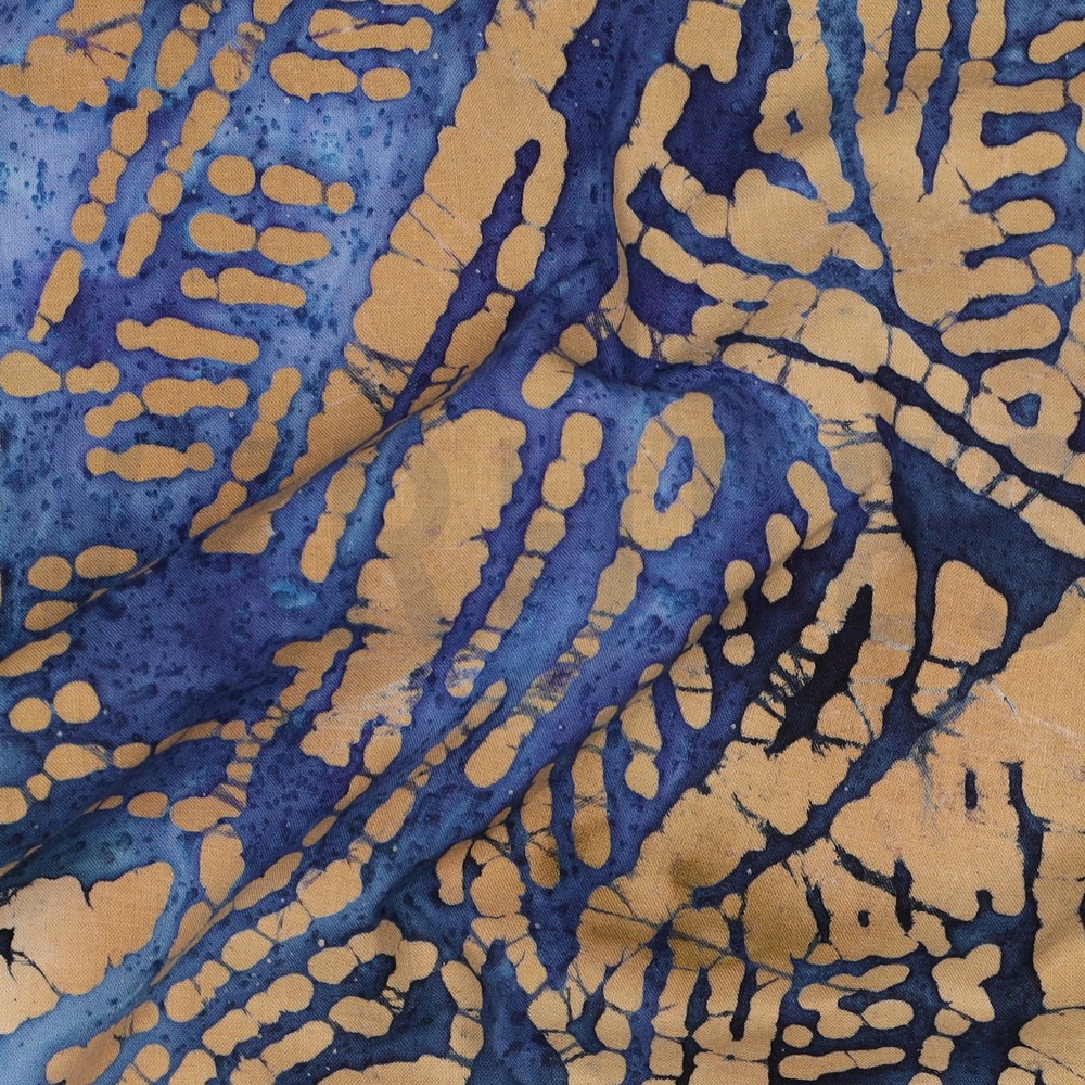 HANDGEMAAKTE BATIK KATOEN MARINEBLAUW #7