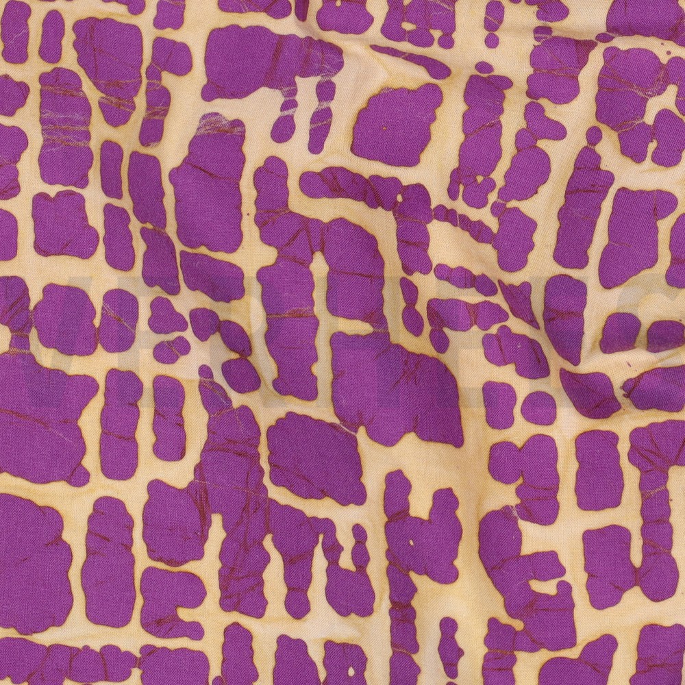 HANDGEMAAKTE BATIK KATOEN VIOLET #7