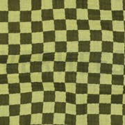 DOUBLE GAZE DE COTON DOUBLE FACE CARREAUX VERT (thumbnail) #2