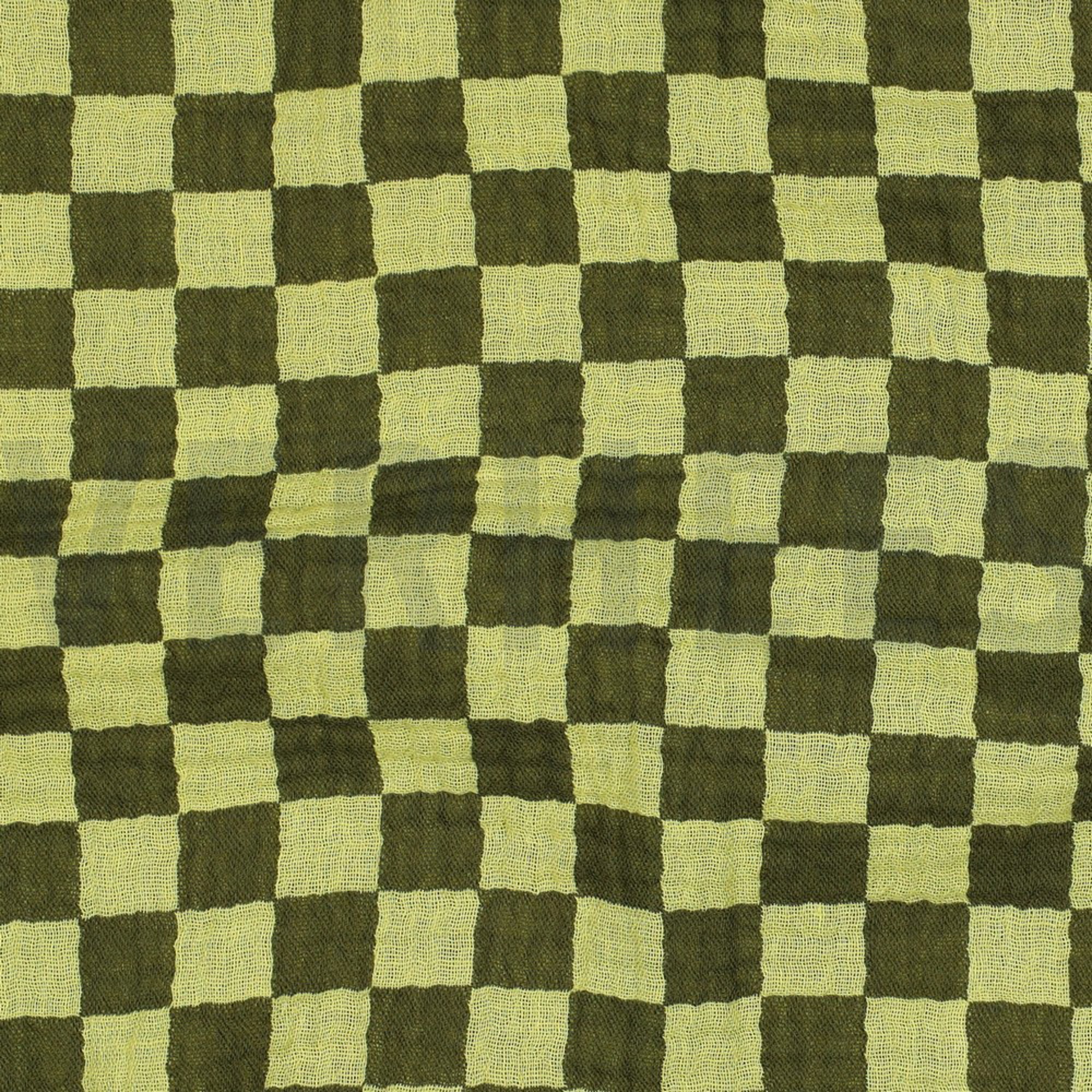 DOUBLE GAZE DE COTON DOUBLE FACE CARREAUX VERT (high resolution) #2