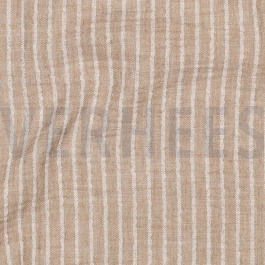 MUSSELIN GARNGEFÄRBT STREIFEN TAUPE #7