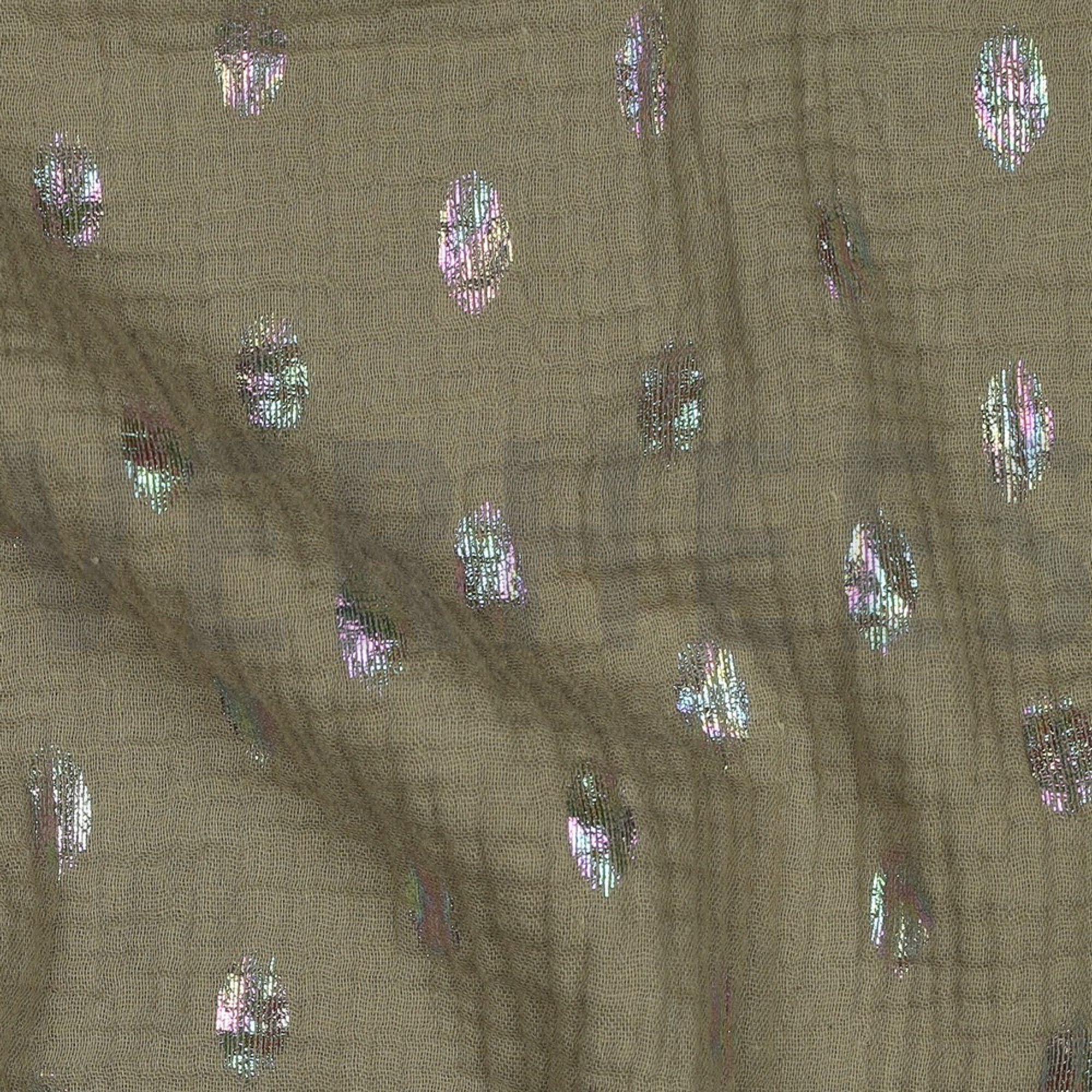 DOUBLE GAUZE FOIL SPOTS MOSS GREEN (high resolution) #2