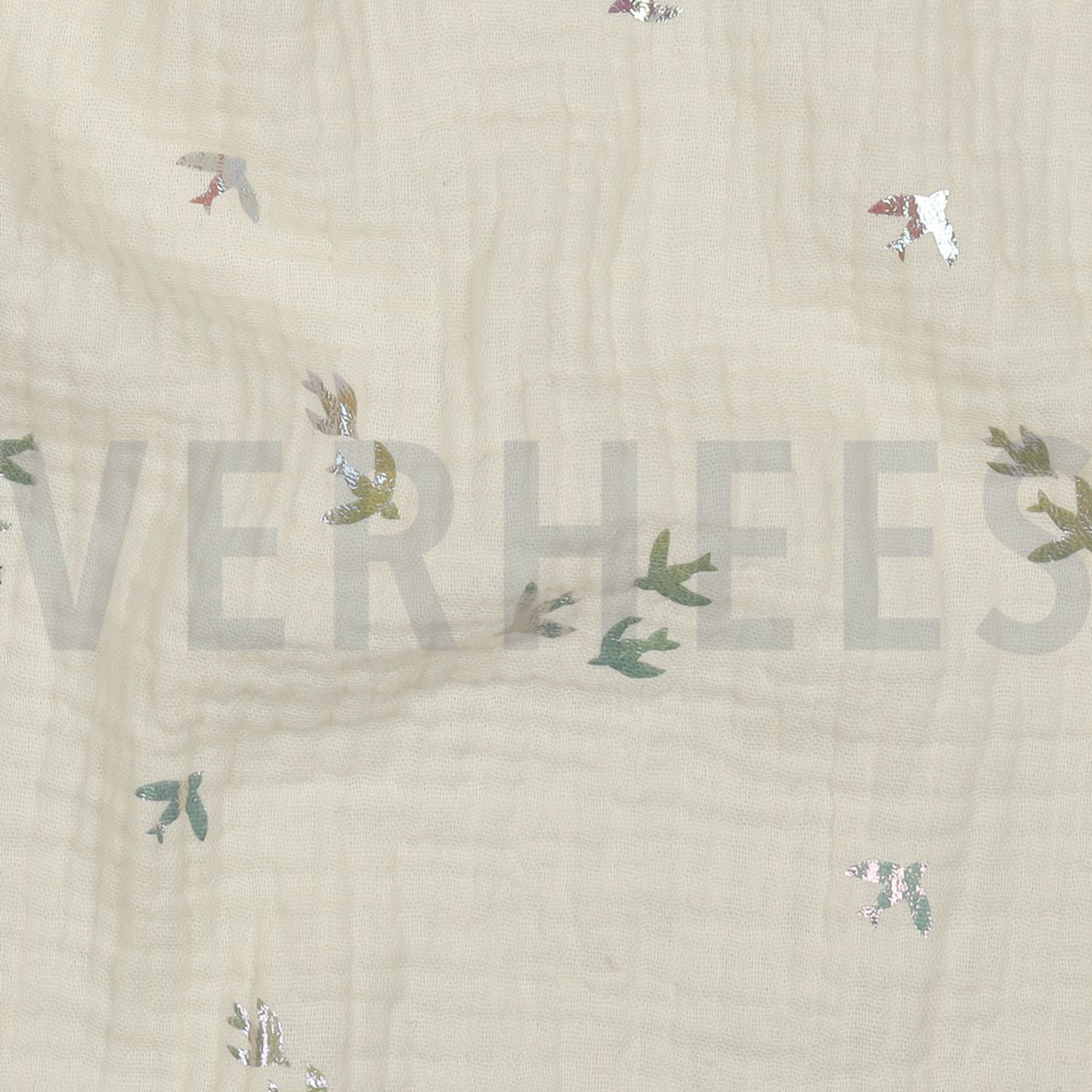 DOUBLE GAUZE FOLIE VOGELS ECRU (high resolution) #2