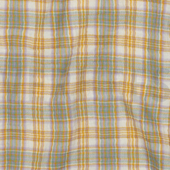 DOUBLE GAUZE GARENGEVERFD RUITEN MULTI #7