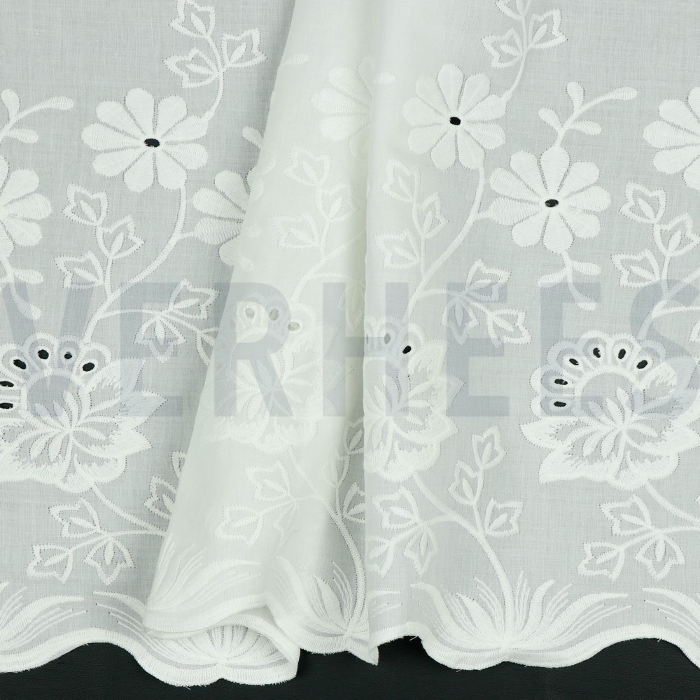BAUMWOLLE VOILE EINSEITIGER RAND WEISS #7