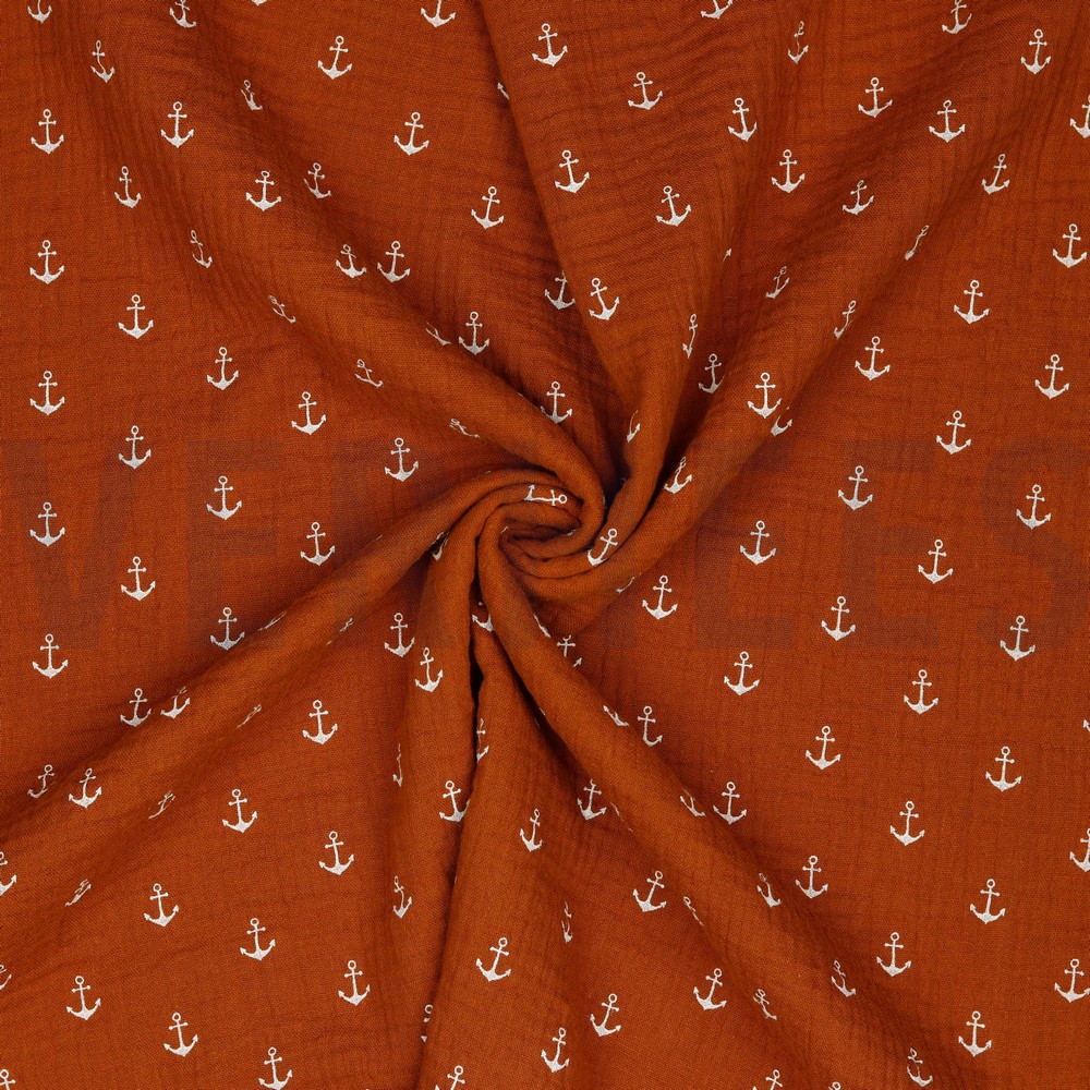DOUBLE GAZE DE COTON ANCRES RUST #7