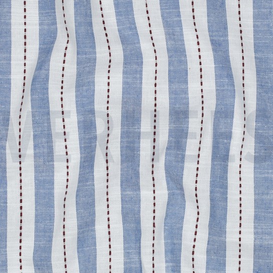 KATOEN GARENGEVERFD STREPEN BLAUW #7