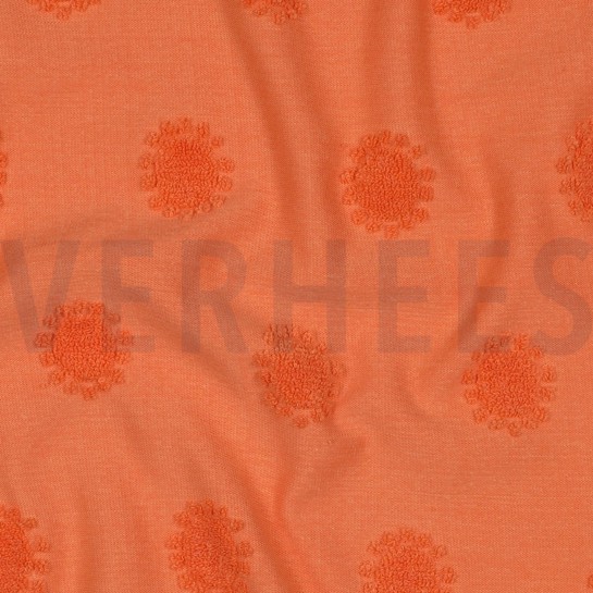 BAUMWOLLE FROTTEE GESTRICKT SONNE ORANGE #7