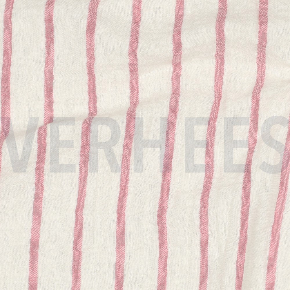 MUSSELIN GARNGEFÄRBT STREIFEN MAUVE #7